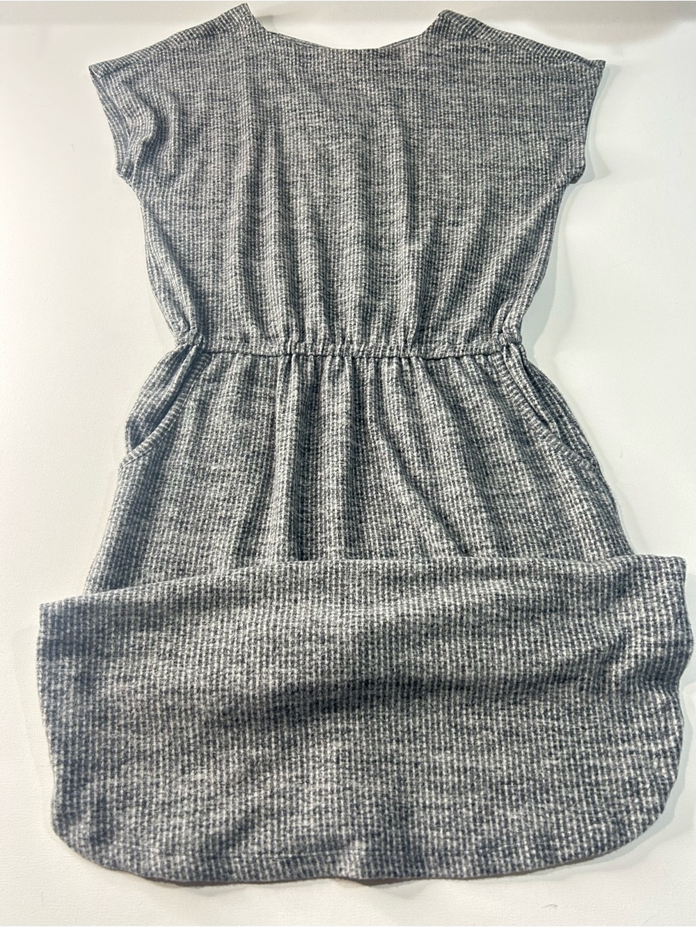 LuLaRoe Gray Ribbed Midi Dress with Elastic Waist